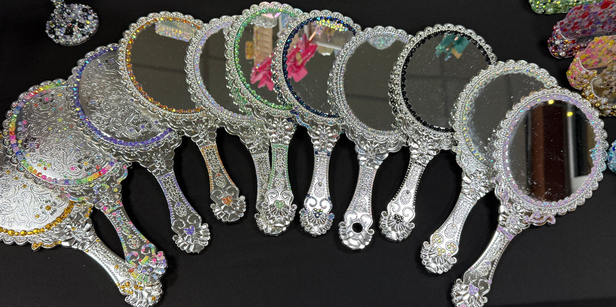 Hand Bedazzled Handheld Mirror