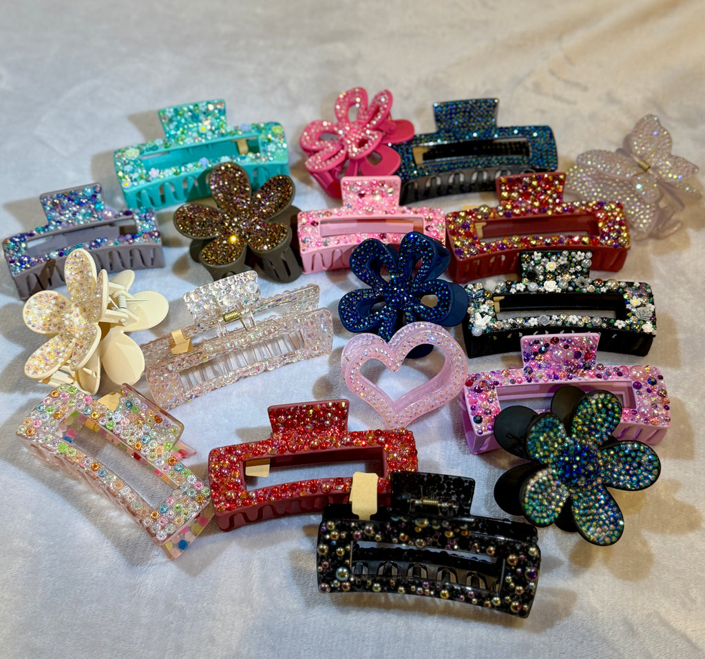 3.5"-4" Bedazzled Claw Clips