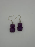 Purple Resin Gummy Bear Earrings