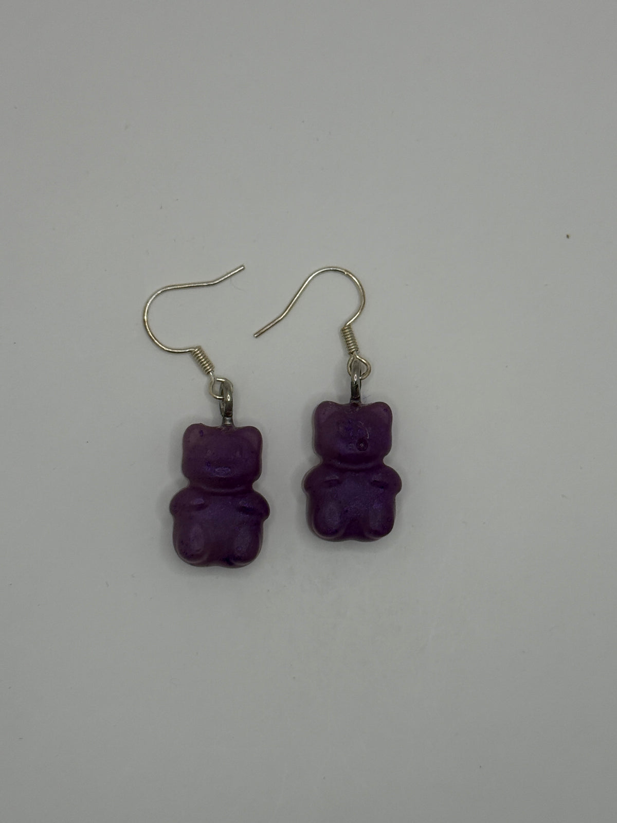 Purple Resin Gummy Bear Earrings