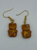 Gold Resin Gummy Bear Earrings