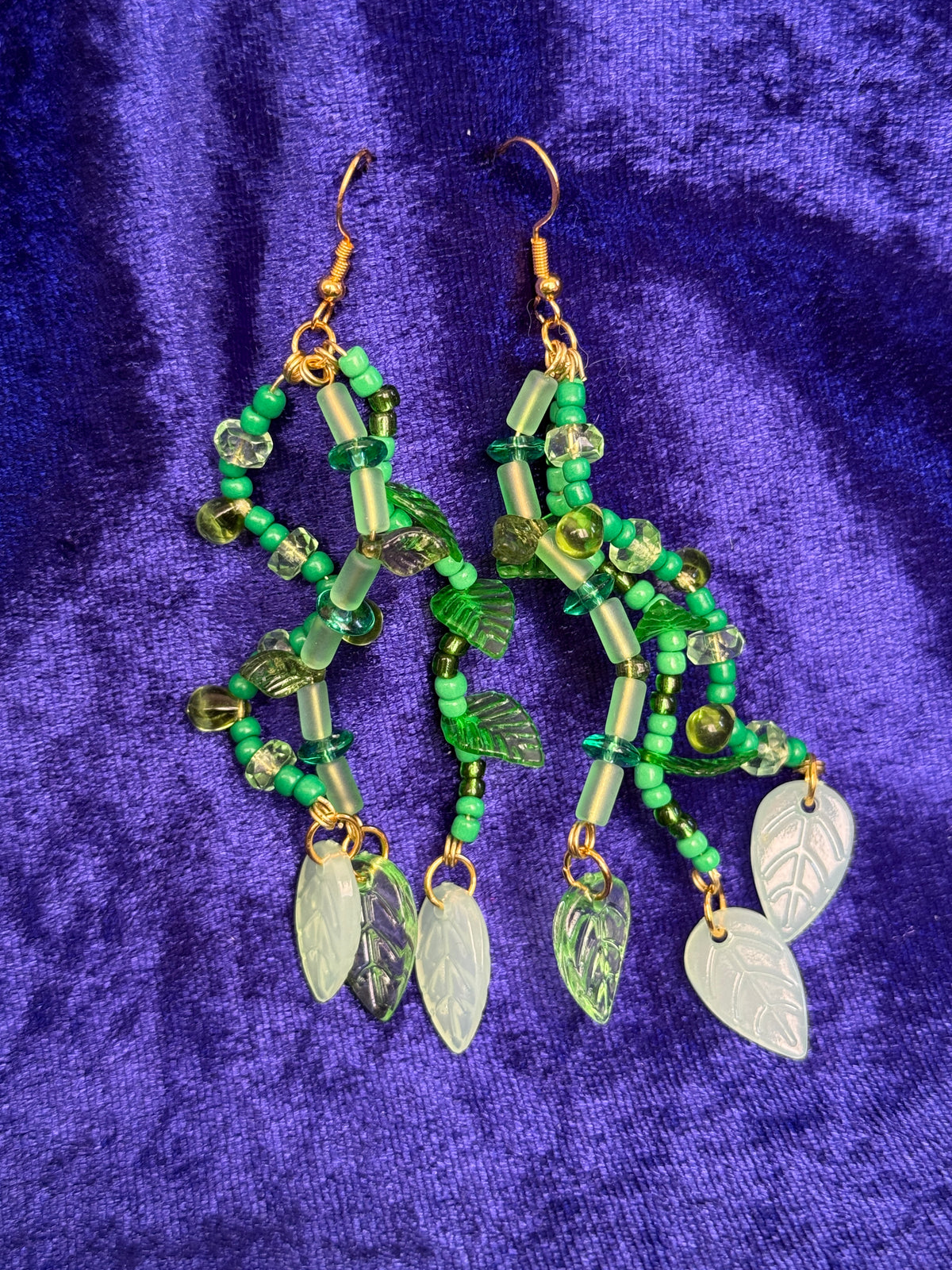 The Sign of The Vines Earrings (gold plated hooks)