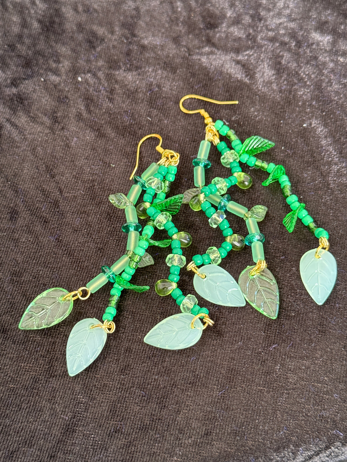 The Sign of The Vines Earrings (gold plated hooks)